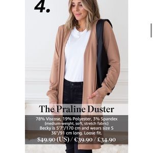 Cella Jane The Drop duster sweater